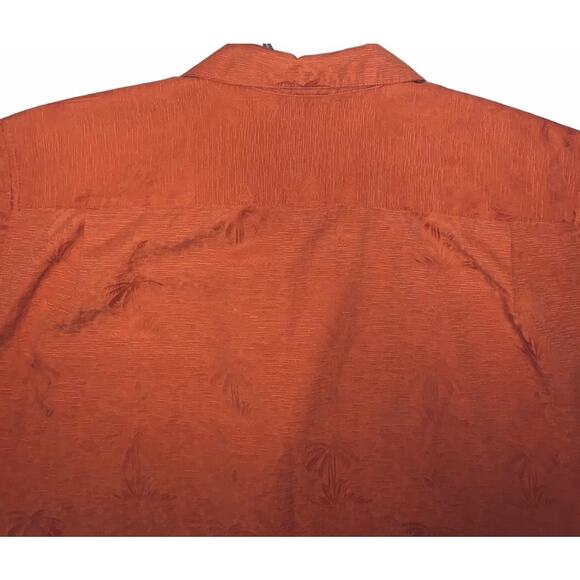 Gordon Clothing Short Sleeve Button Front Shirt - Large Orange Palm Tree Pattern - Picture 6 of 11